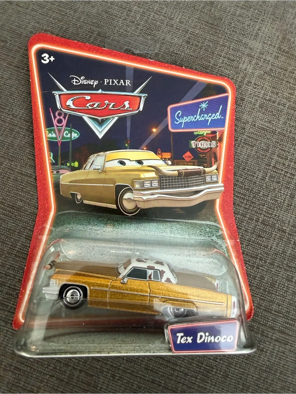 Cars Disney Mattel Tex Dinoco Metallic Gold Die-Cast Toy Car